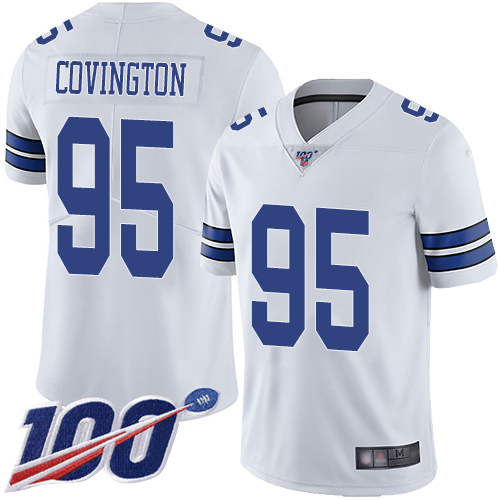 Men Dallas Cowboys Limited White Christian Covington Road #95 100th Season Vapor Untouchable NFL Jersey